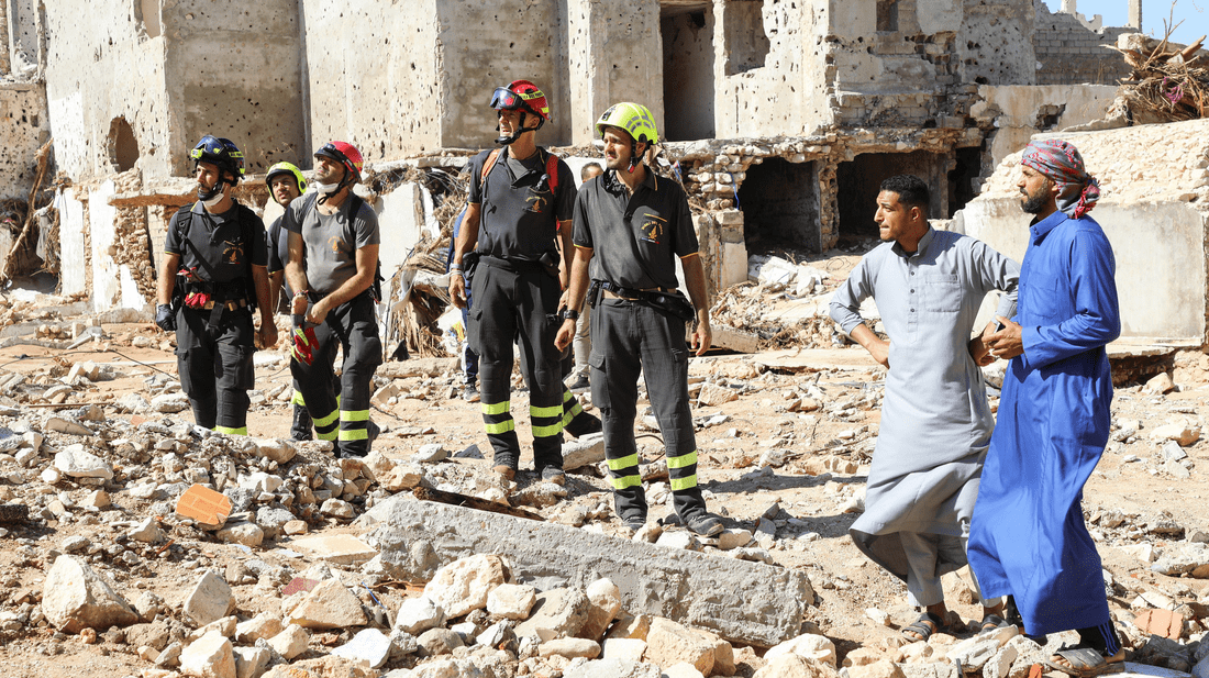 Soccorritori italiani a Derna