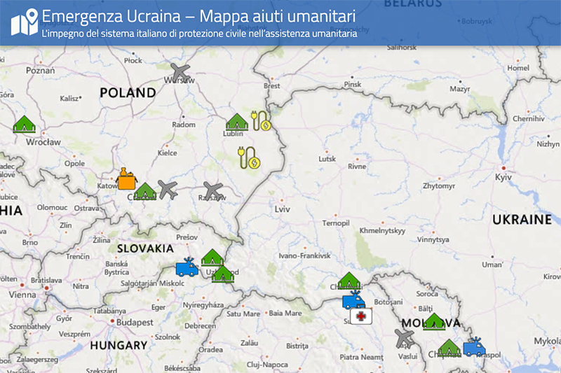 Anteprima mappa aiuti Emergenza Ucraina